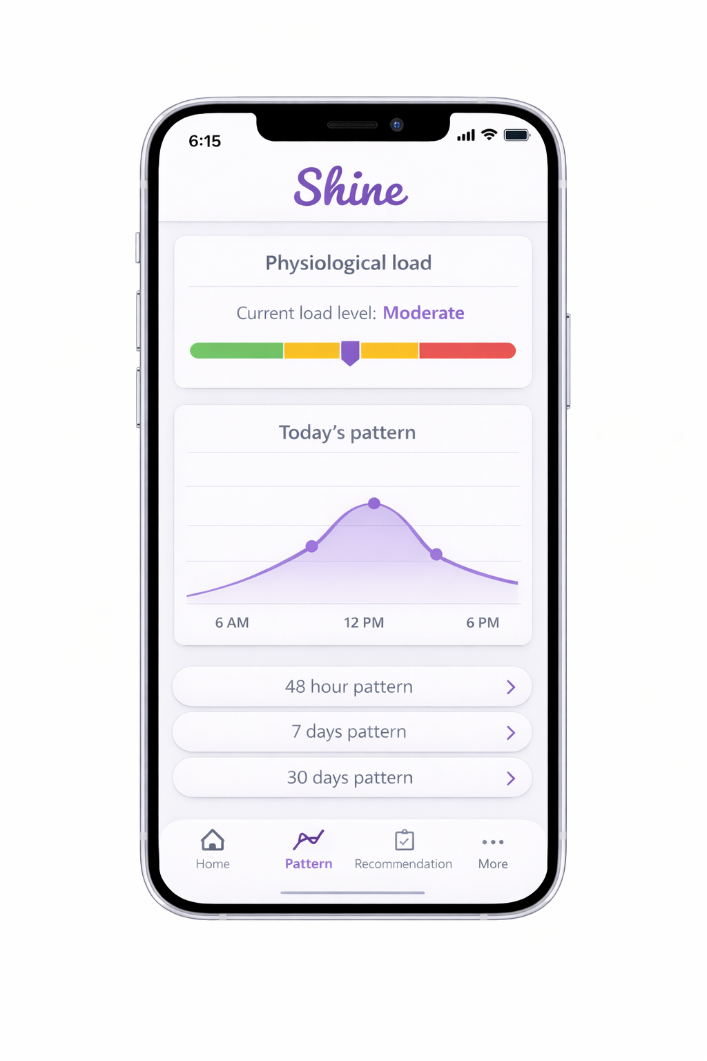 Shine app interface